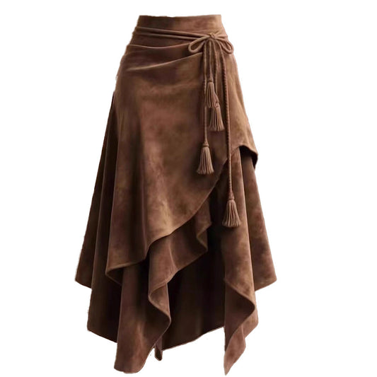 Retro Western Irregular Design Skirt Lavish Daily