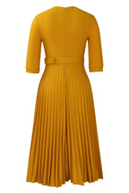 Pleated A-Line Blazer Midi Dress with Belt Lavish Daily