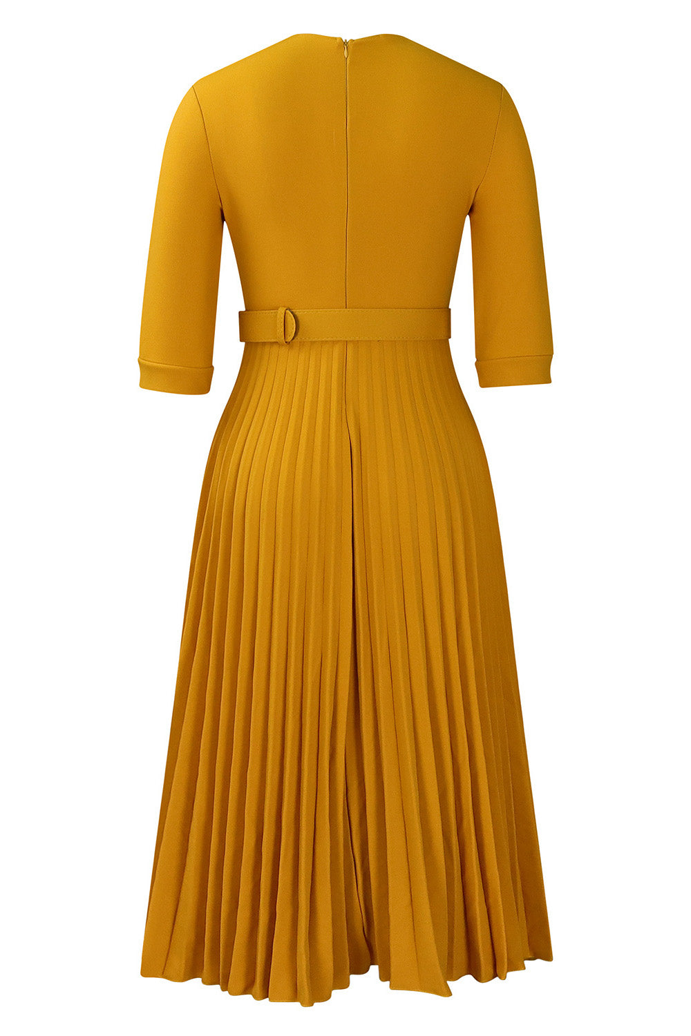 Pleated A-Line Blazer Midi Dress with Belt Lavish Daily