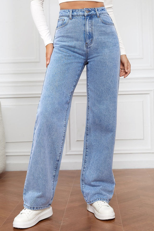 Straight Leg Long Jeans Lavish Daily