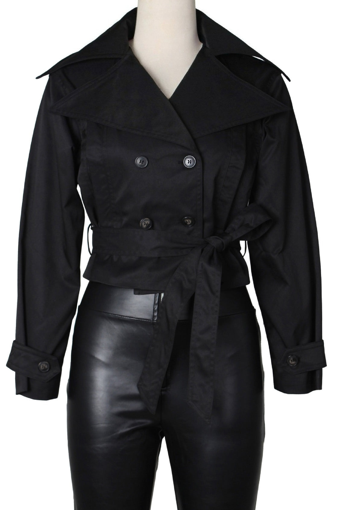 Cropped Trench Coat Lavish Daily