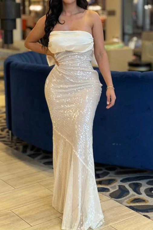 Strapless Sequin Mermaid Dress Lavish Daily