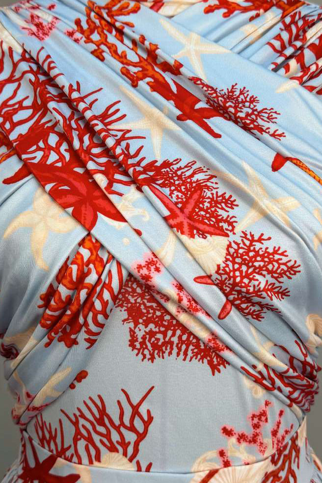 Printed Long Sleeve Top & Pleated Skirt Set Lavish Daily