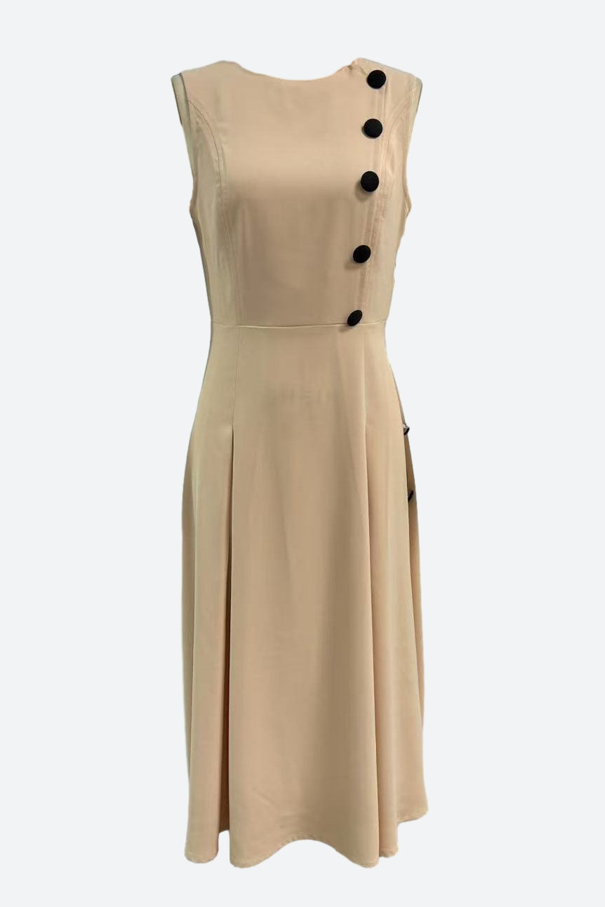 Button Sleeveless Dress Lavish Daily