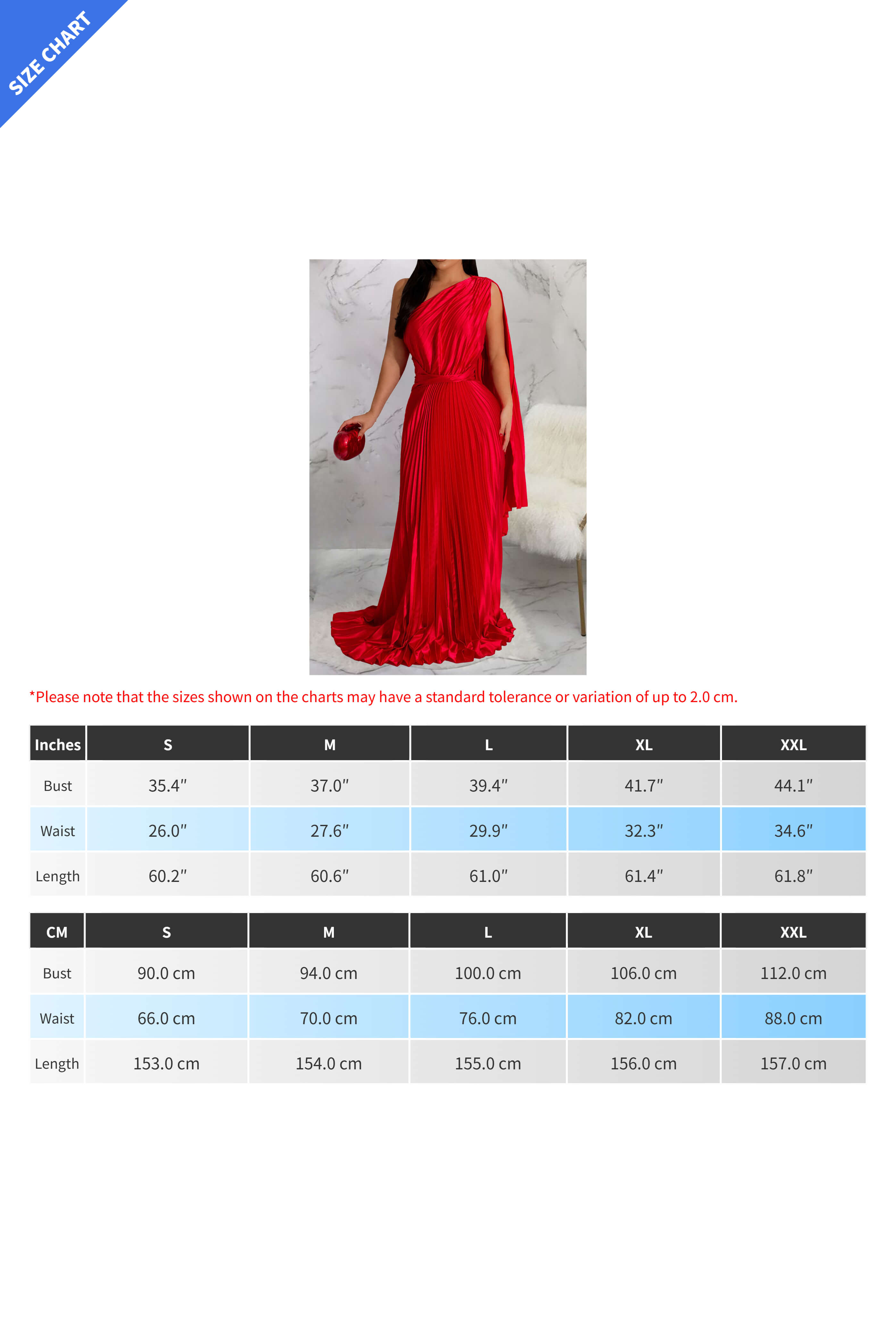 Red One-Shoulder Pleated Maxi Dress Lavish Daily