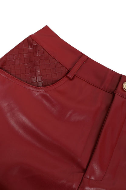 Woven Faux Leather Bomber Shorts Set Lavish Daily