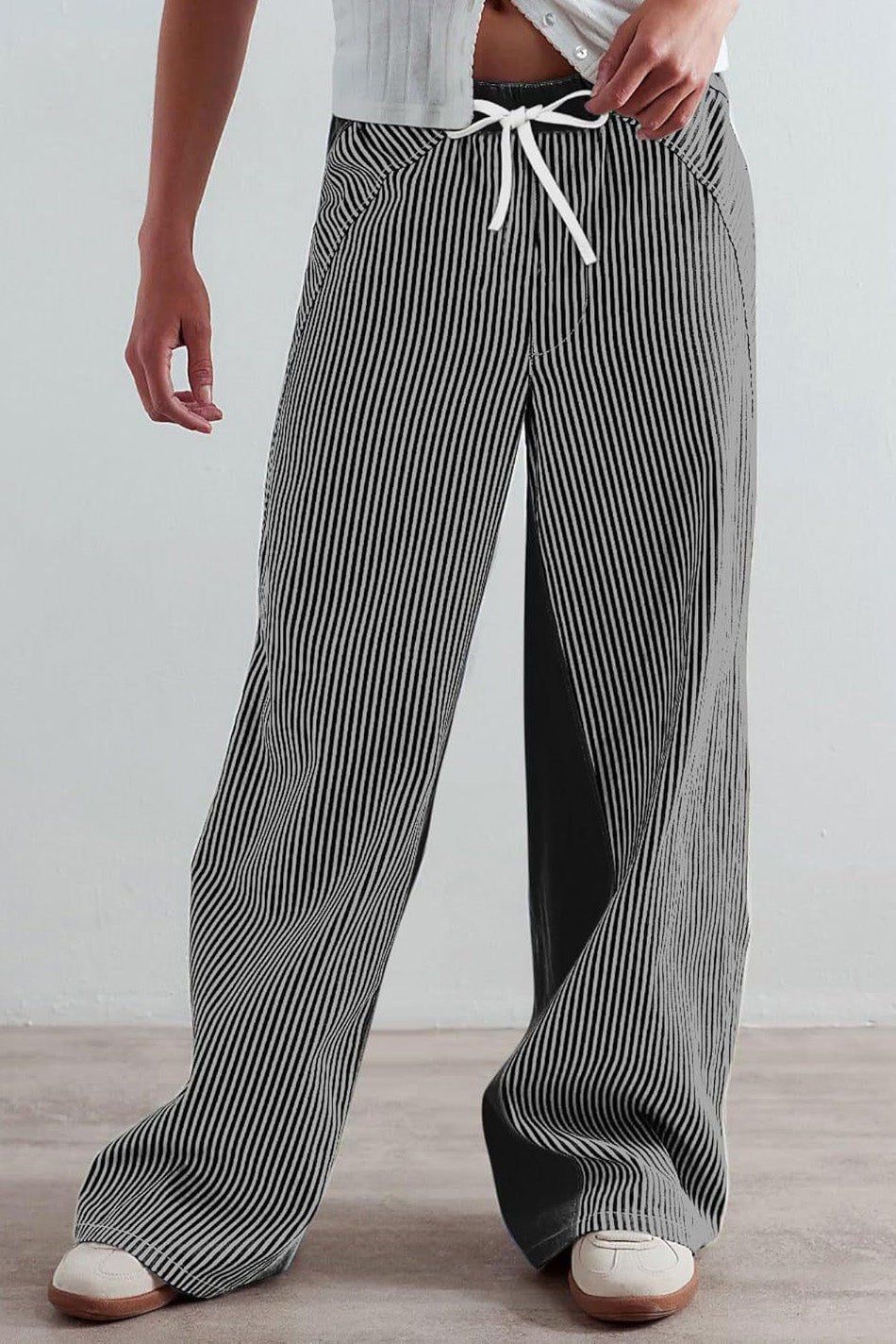 Casual Colorblock Loose Straight Pants Lavish Daily