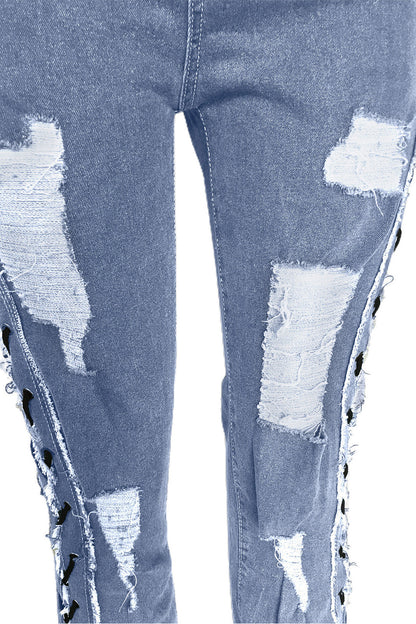 All Laced Up Mid-Rise Bootcut Jeans Lavish Daily