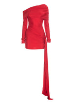 One-Shoulder Lapel Mini Dress Lavish Daily