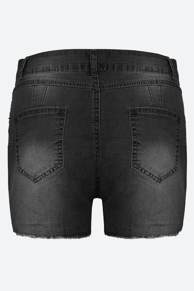 Stretch Skinny Ripped Denim Shorts Lavish Daily