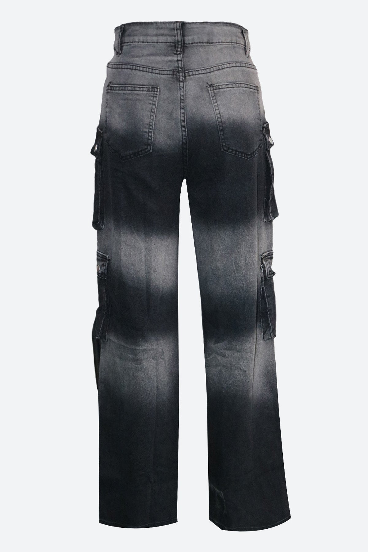 Casual Multi-Pocket Ombre Wide-Leg Jeans Lavish Daily