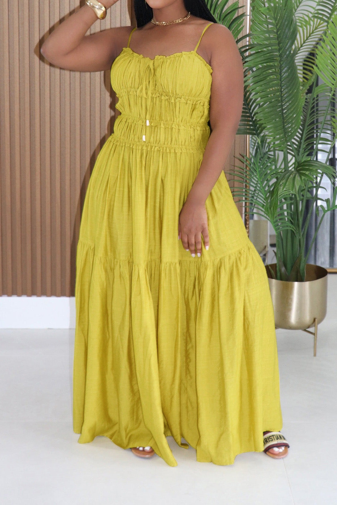 Smocked Tiered Boho Maxi Dress Lavish Daily