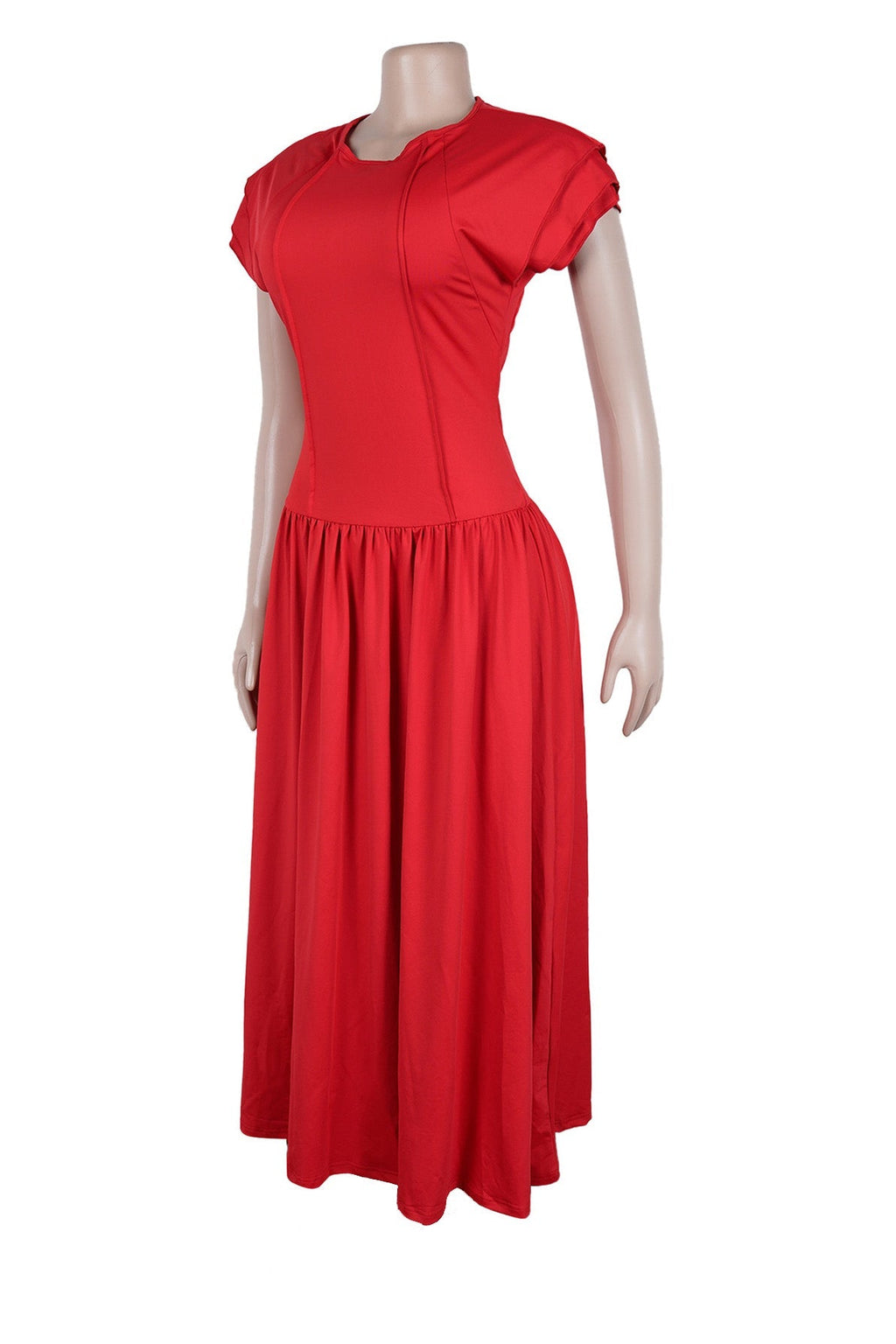 Ruffled Flutter Sleeve Ruched Dress Lavish Daily