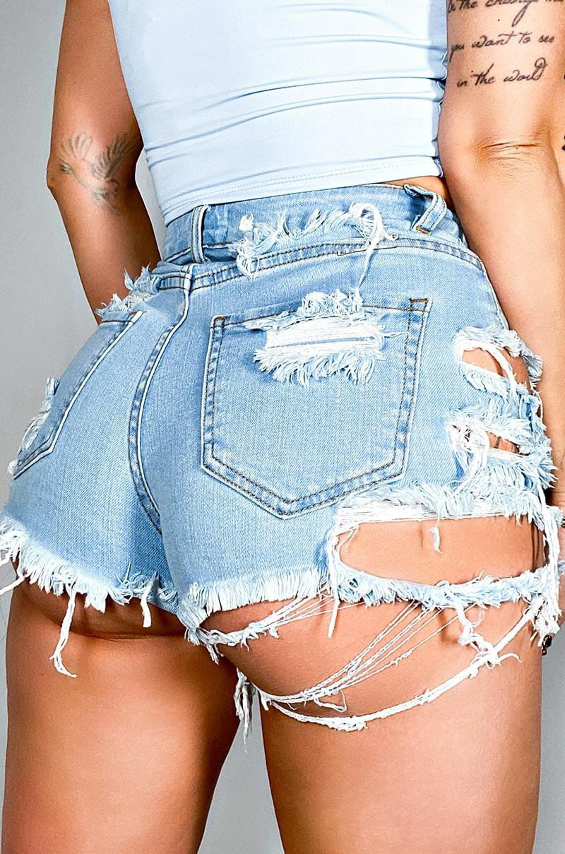 Distressed Denim Shorts Lavish Daily