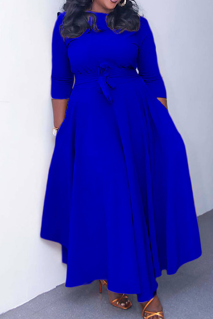 Elegant Tie-Waist A-Line Maxi Dress Lavish Daily
