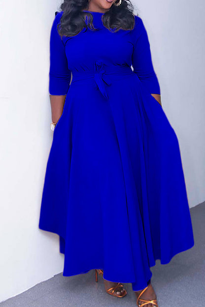 Elegant Tie-Waist A-Line Maxi Dress Lavish Daily
