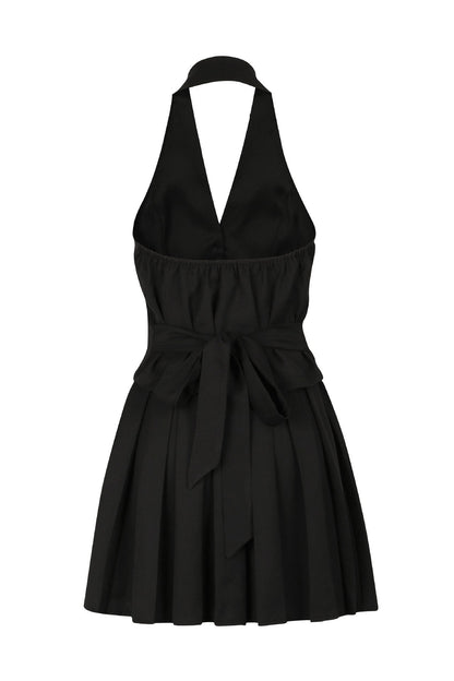 Halter Tuxedo Top & Pleated Skirt Set Lavish Daily