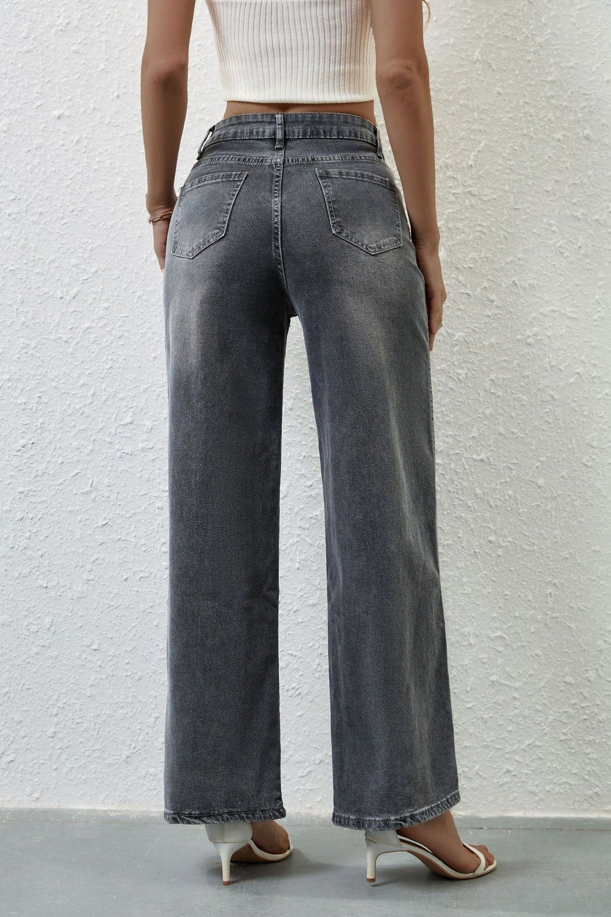 High Waist Straight Leg Jeans Lavish Daily