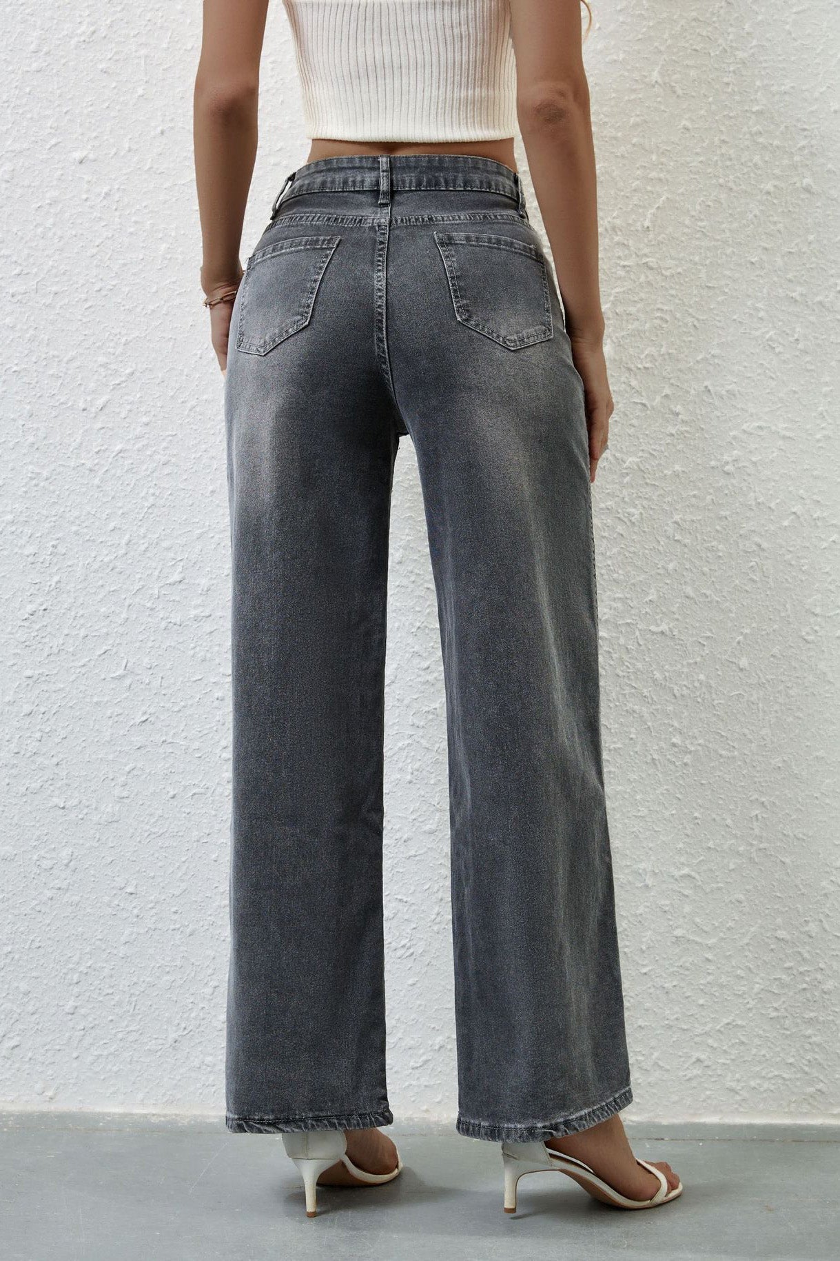 High Waist Straight Leg Jeans Lavish Daily