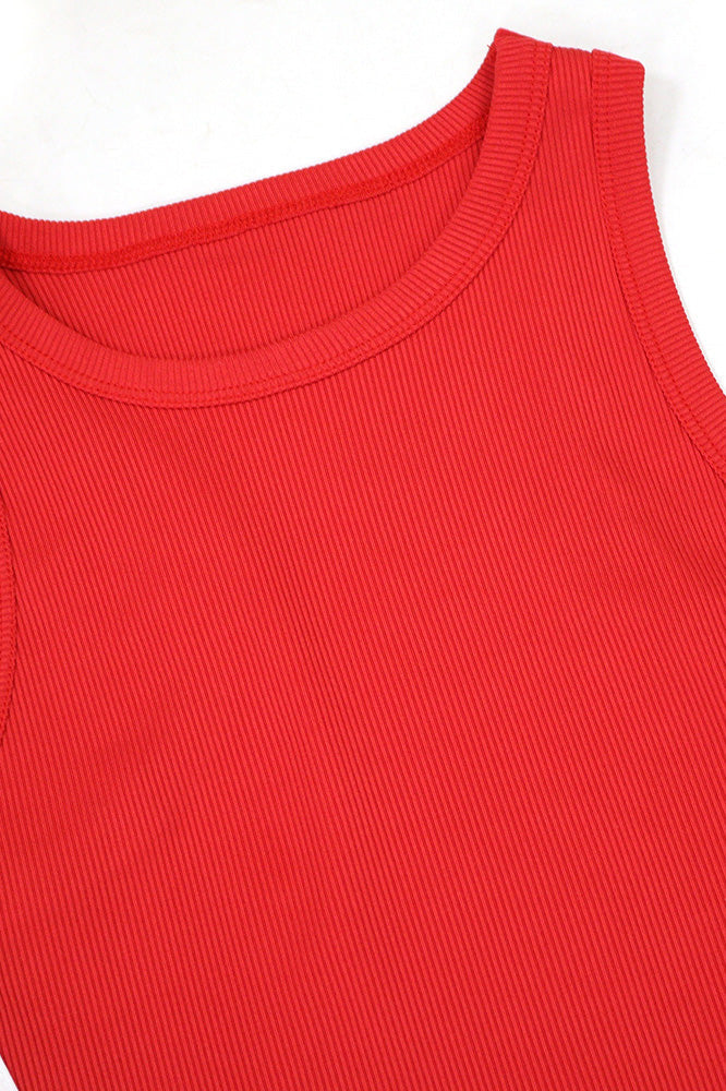 Sleeveless Round Neck Pleated Mini Dress Lavish Daily