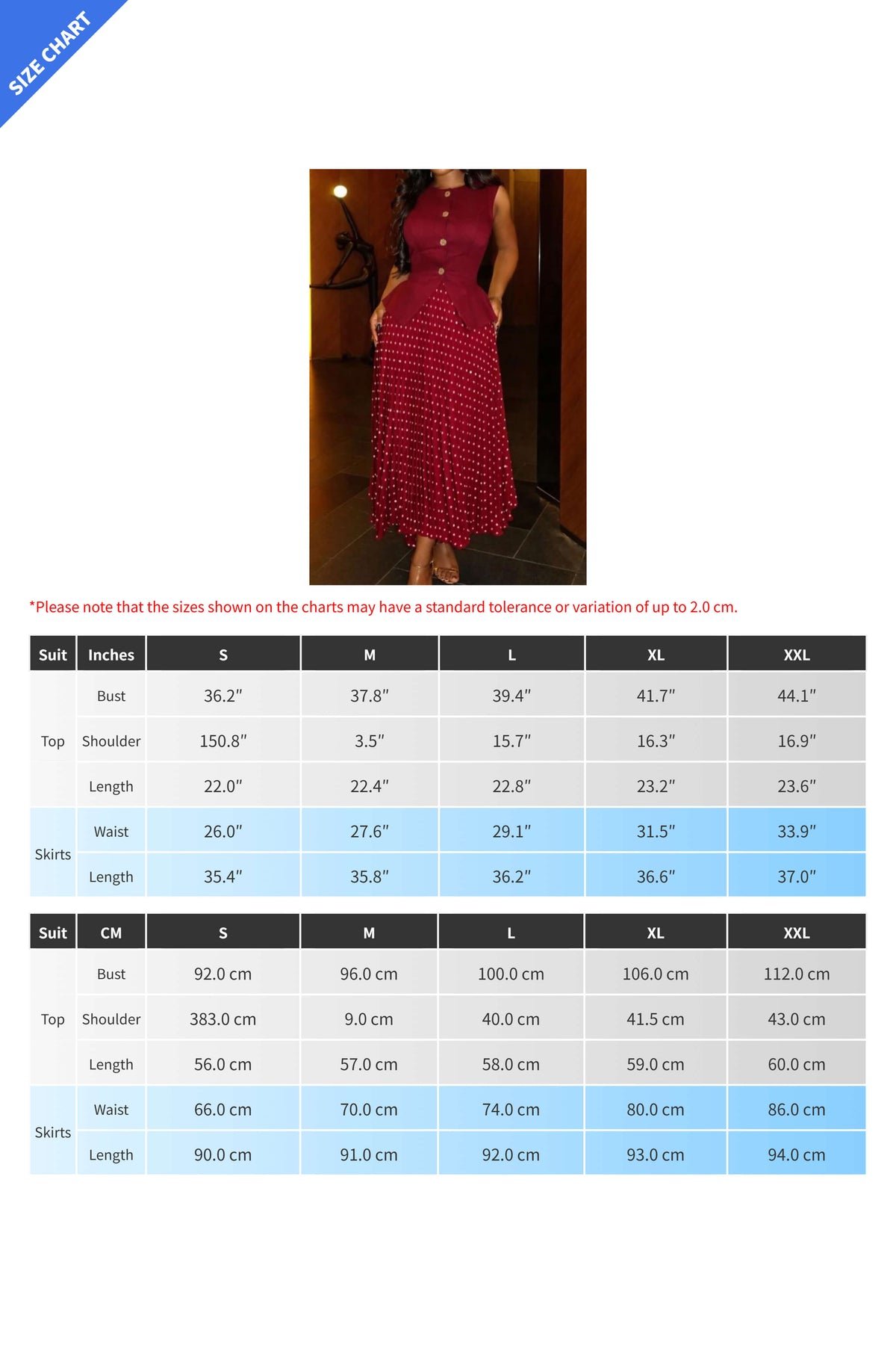 Button Vest & Polka Dot Pleated Skirt Set Lavish Daily