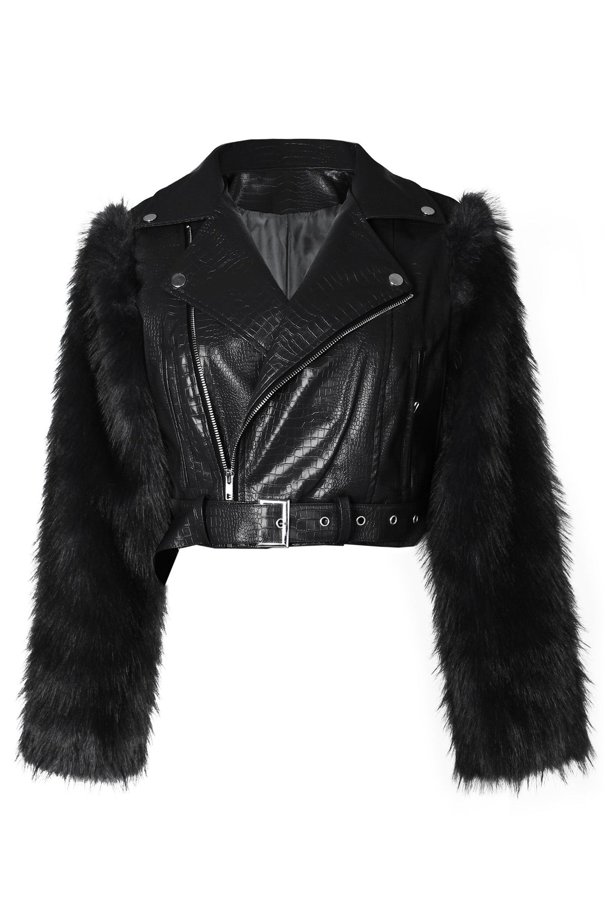 Faux Fur Trim Faux Leather Jacket Lavish Daily