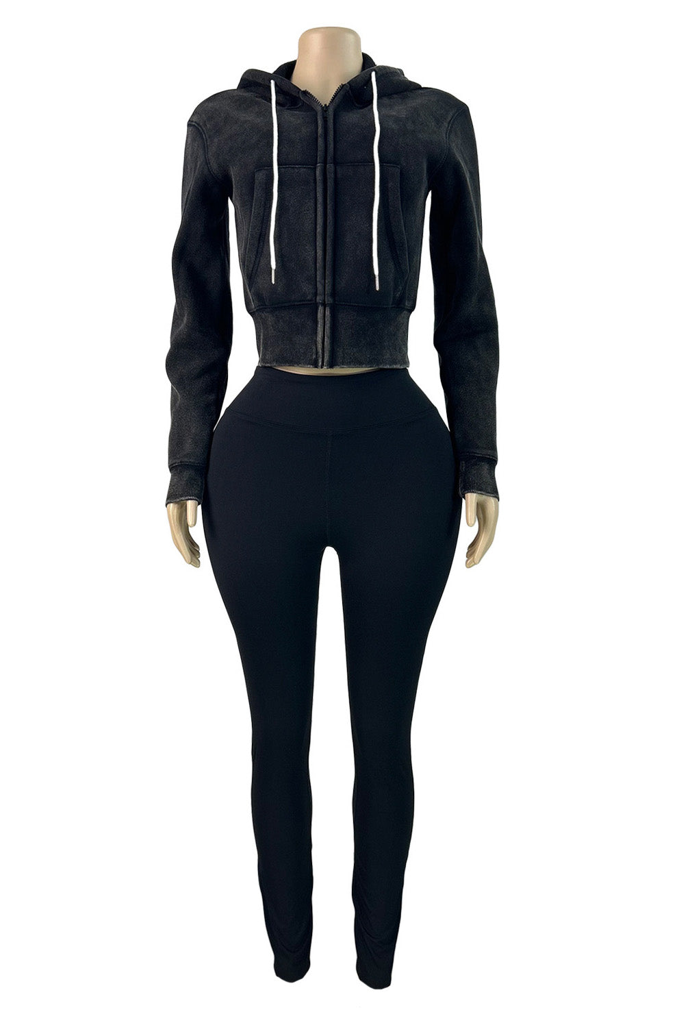 Washed Fleece Hoodie and Yoga Pants Set Lavish Daily