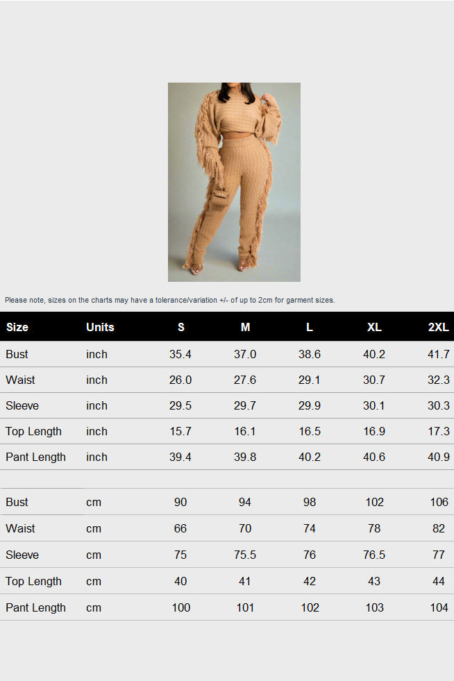 Knit Fringe Pants Set Lavish Daily
