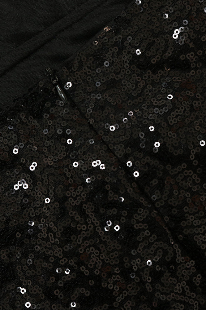 Feather Sequins Strap High Slit Dress Lavish Daily