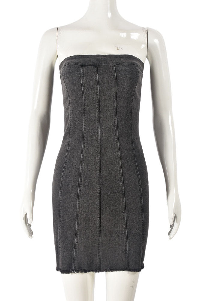 Strapless Mini Denim Dress Lavish Daily