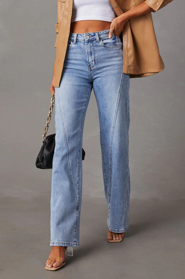Loose Stitch Wide Leg Jeans Lavish Daily
