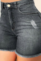 Stretch Skinny Ripped Denim Shorts Lavish Daily