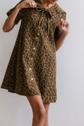 Casual Leopard Print Slimming Denim Dress LavishDaily
