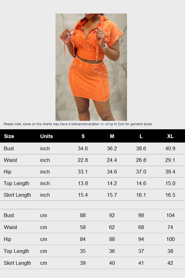 Washed Hoodie Top & Mini Skirt Set Lavish Daily