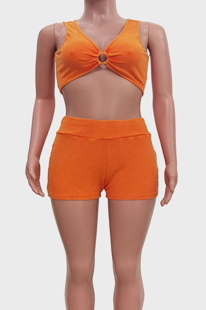 Cutout Crop Top And Shorts Set Lavish Daily