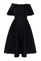 Off-Shoulder Ruffle Fit & Flare Midi Dress Lavish Daily