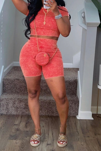 Mineral Wash Crop & Biker Short Set Lavish Daily