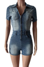 Sleeveless Stretchy Washed Romper Lavish Daily