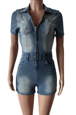 Sleeveless Stretchy Washed Romper Lavish Daily