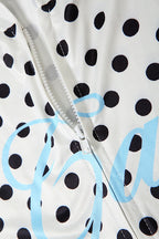 Polka Dot Letter Print Crop Hoodie Set Lavish Daily