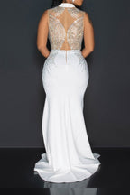 Turtleneck Sequin Bridal Dress Lavish Daily