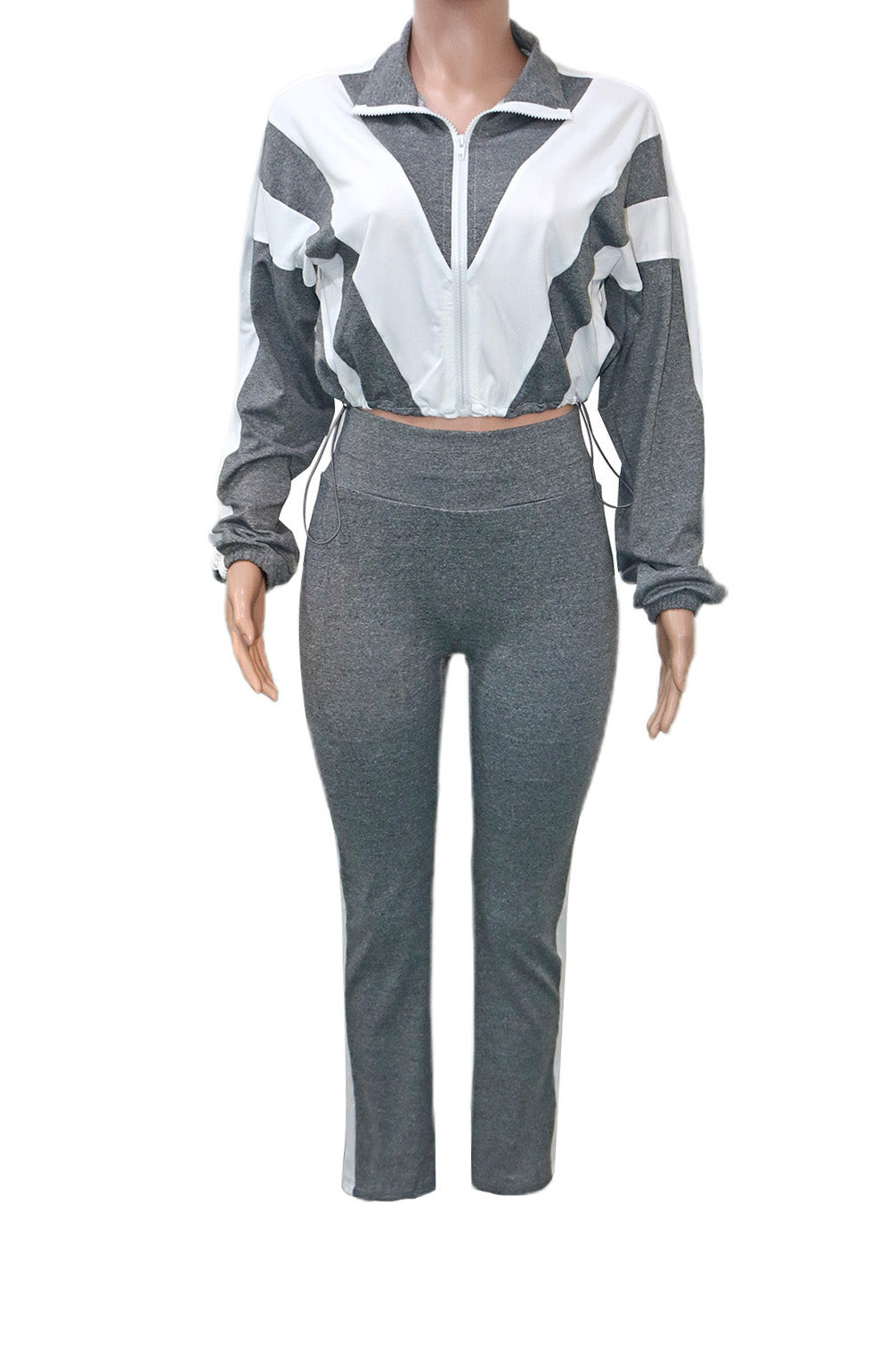 Sporty Color Block 2-Piece Tracksuit Lavish Daily