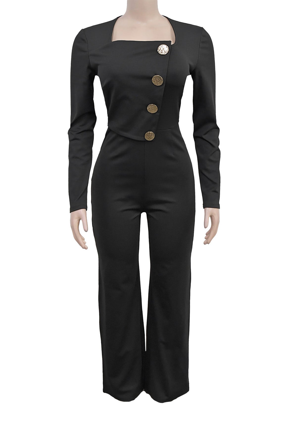 Asymmetrical Tailored Wide-Leg Jumpsuit Lavish Daily