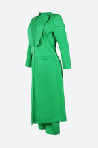 Solid Color Notch Lapel Long Suit Two-Piece Set Lavish Daily