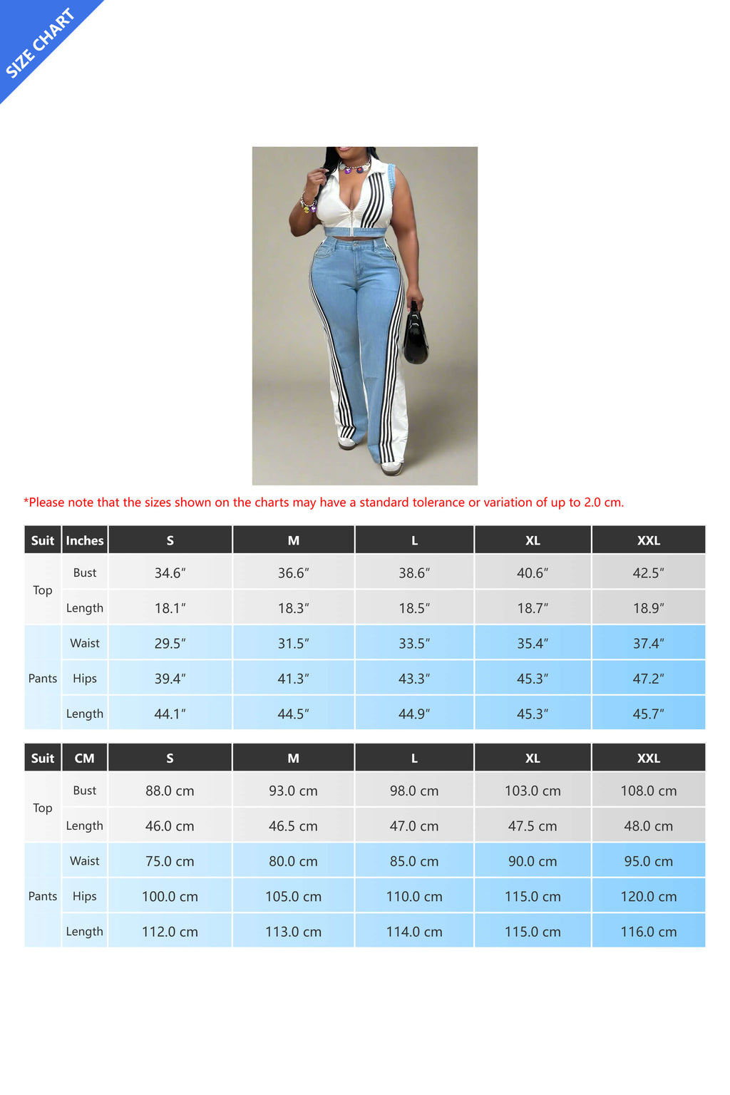 Striped Cropped Top Denim Pant Sets Lavish Daily