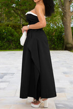 Strapless Buckle Maxi Dress Lavish Daily