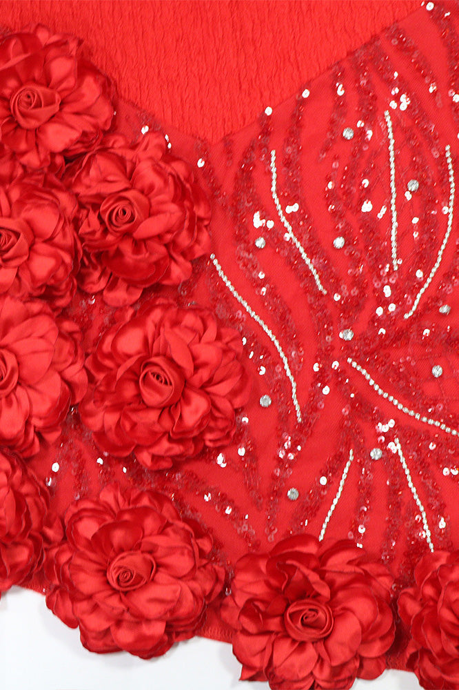 Embellished Rosette Mini Dress Lavish Daily