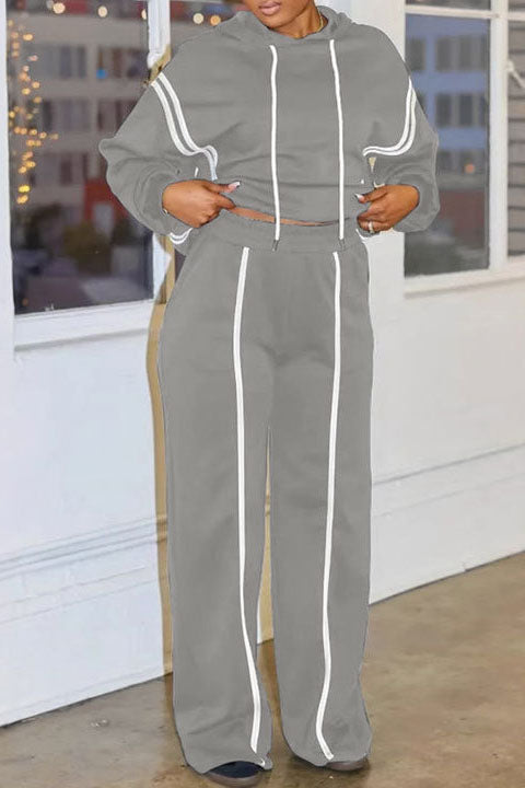 Stripe Hoodie & Pants Set Lavish Daily