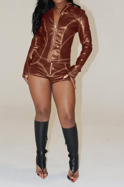 Leather Short Set Lavish Daily