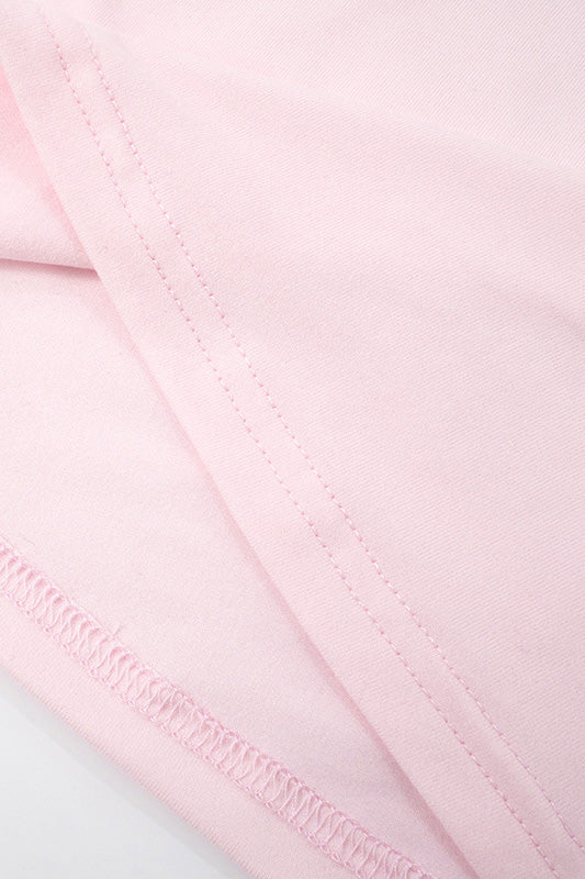 Casual Solid Round-Neck Short Sleeve Set Lavish Daily